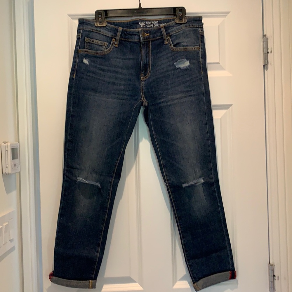 Gap Factory destructed girlfriend jeans
